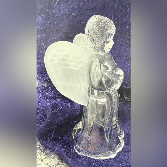 Glass Angel Figurine with a Taper Candle Holder between Wings - Picture 10 of 13